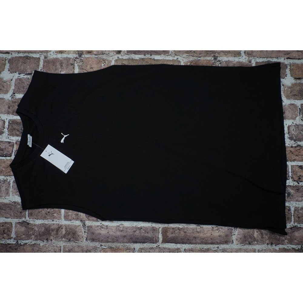 NWT Puma Women's Sleeveless Shirt Dress Black Size L Athletic Essentials Mini